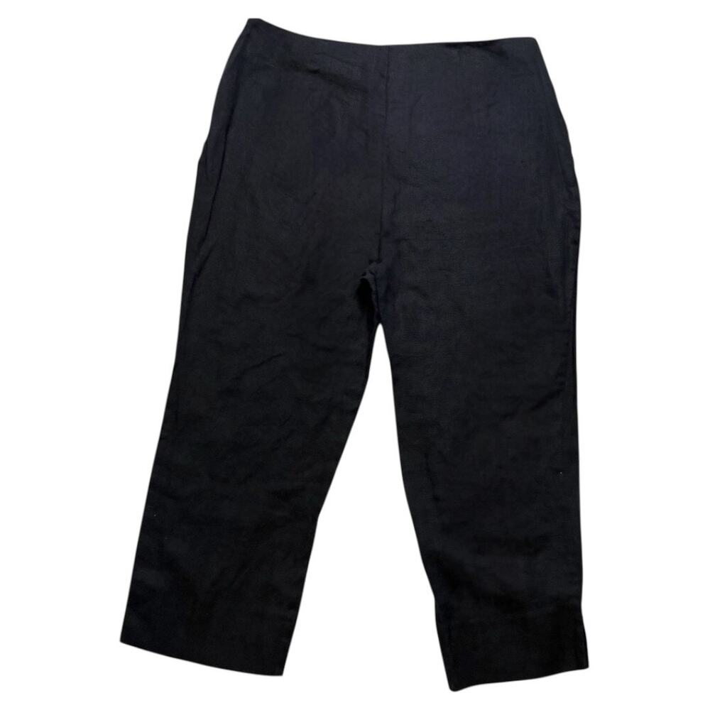 Reformation Linen Crop Pants - Sz 10 - Black Wide Leg Culottes - Business Casual